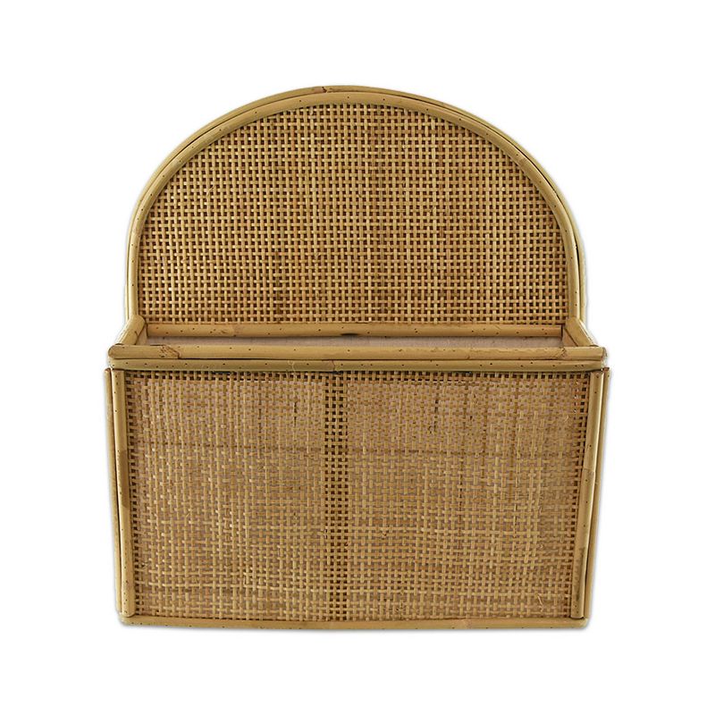 Belle Maison Rattan Mail Bin Wall Decor, White