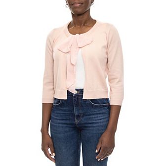 Women's Nina Leonard Chiffon Pull Through Knot Neck Bolero