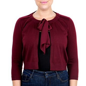 Women's Nina Leonard Chiffon Pull Through Knot Neck Bolero
