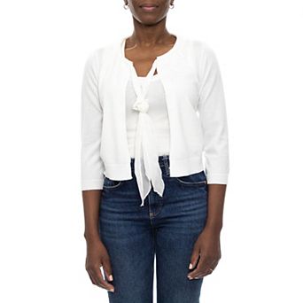 Women's Nina Leonard Chiffon Pull Through Knot Neck Bolero