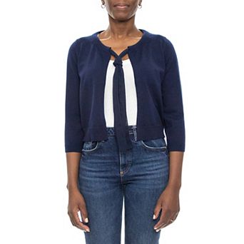 Women's Nina Leonard Chiffon Pull Through Knot Neck Bolero