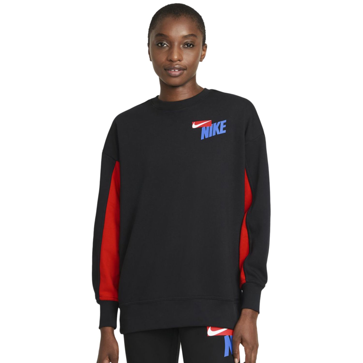 women's nike dry swoosh colorblocked training crew shirt