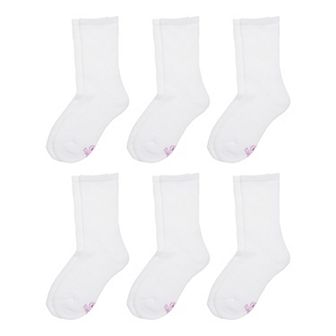 Girls Hanes® 6 Pairs Ultimate Crew Socks