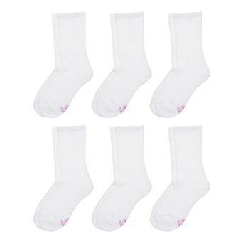 Girls Hanes® 6 Pairs Ultimate Crew Socks