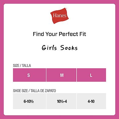 Girls Hanes® 6 Pairs Ultimate Crew Socks