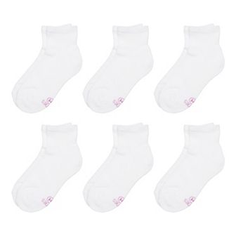 Girls Hanes® 6 Pairs Ultimate Ankle Socks
