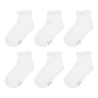 Girls Hanes® 6 Pairs Ultimate Ankle Socks