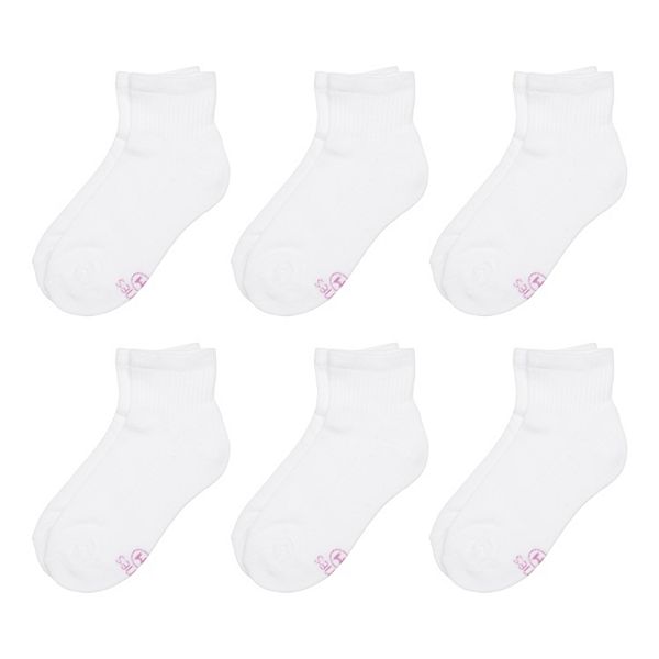 Girls' Hanes Ultimate® 6-Pack Ankle Socks