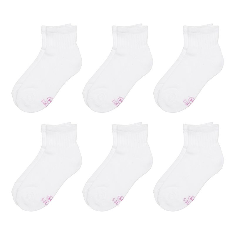 Girls Hanes Ultimate 6-Pack Ankle Socks, Girls, Size: Small, Multicolor