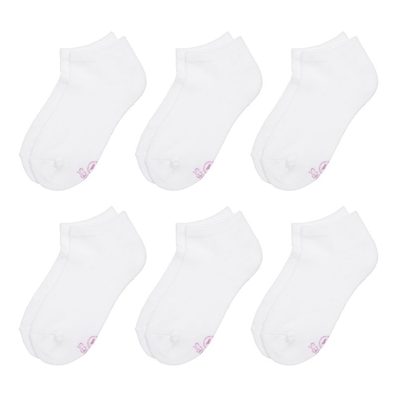 Girls Hanes Ultimate 6-Pack Low Cut Socks, Girls, Size: Small, Multicolor