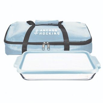 Anchor Hocking 3 pc Glass Casserole Dish & Tote Set