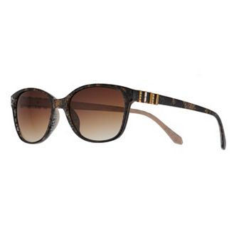 Women's Nine West 52mm Snake Skin Print Cat Eye Jewelry Temple Sunglasses