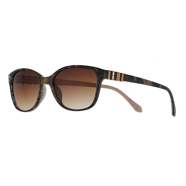 Women's Nine West 52mm Snake Skin Print Cat Eye Jewelry Temple Sunglasses - Brown Snake Print