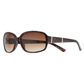 Women's Nine West 58mm Tortoise Rectangle Gradient Sunglasses