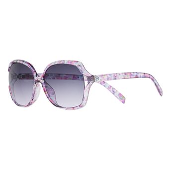 Women's Nine West 61mm Rounded Vented Rectangle Sunglasses