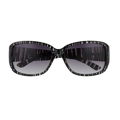 Women's Nine West 58mm Striated Plastic Rectangle Sunglasses