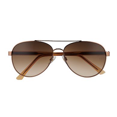 Women's Nine West 52mm Metal Bronze Frame Aviator Sunglasses