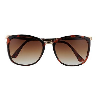 Women's Nine West 56mm Butterfly Square Metal Temple Sunglasses