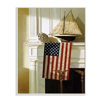 Stupell Home Decor Nautical Americana Mantle Wall Art