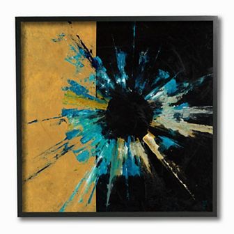 Stupell Home Decor Retinal Circle over Black and Gold Framed Wall Art