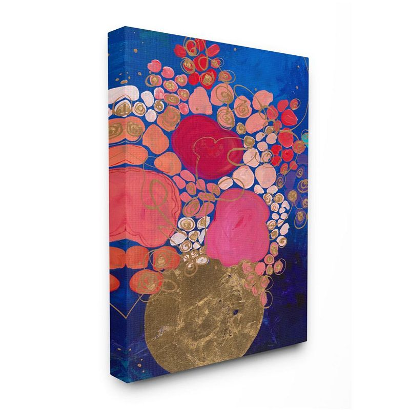 Stupell Home Decor Abstract Whimsical Flower Canvas Wall Art, Blue