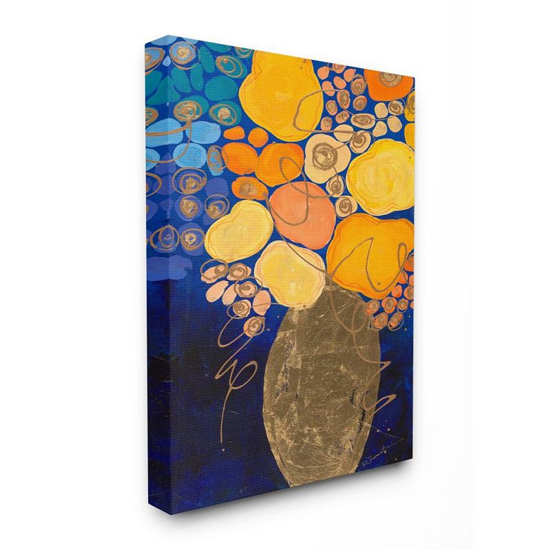Stupell Home Decor Summer Floral Abstract Canvas Wall Art, Blue