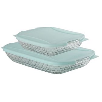 Anchor Hocking 4 pc Basketweave Ovenware Set