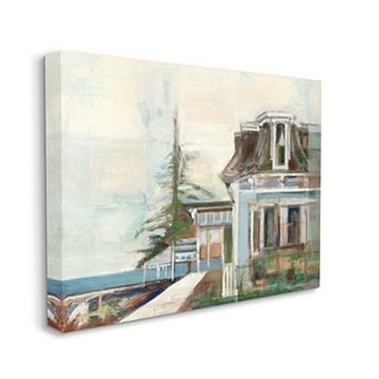 Stupell Home Decor Soft Pastel Lake Architecture Landscape Canvas Wall Art