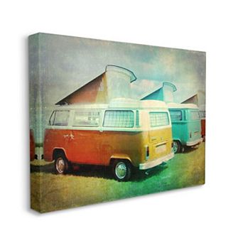 Stupell Home Decor Vintage Automobiles with Iconic Van Design Canvas Wall Art
