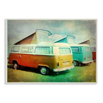 Stupell Home Decor Vintage Summer Automobiles with Iconic Van Design Wall Art