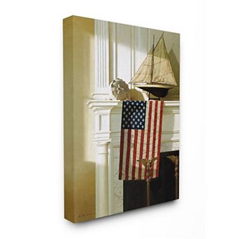 Stupell Home Decor Nautical Americana Mantle Canvas Wall Art