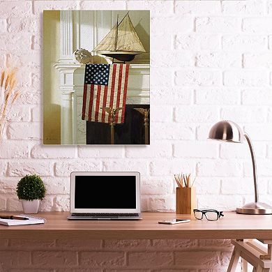 Stupell Home Decor Nautical Americana Mantle Canvas Wall Art