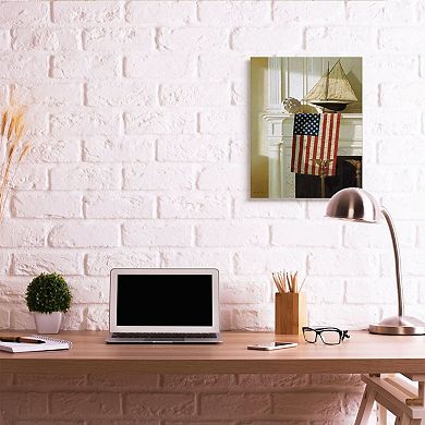 Stupell Home Decor Nautical Americana Mantle Canvas Wall Art