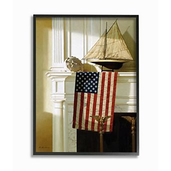 Stupell Home Decor Nautical Americana Mantle Wall Art