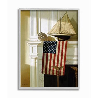 Stupell Home Decor Nautical Americana Mantle Wall Art