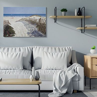 Stupell Home Decor Fenced Pathway to Beach Canvas Wall Art