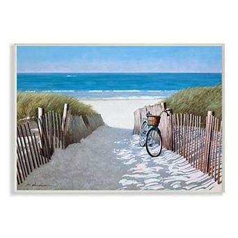 Stupell Home Decor Beach Pathway & Bicycle Plaque Wall Art
