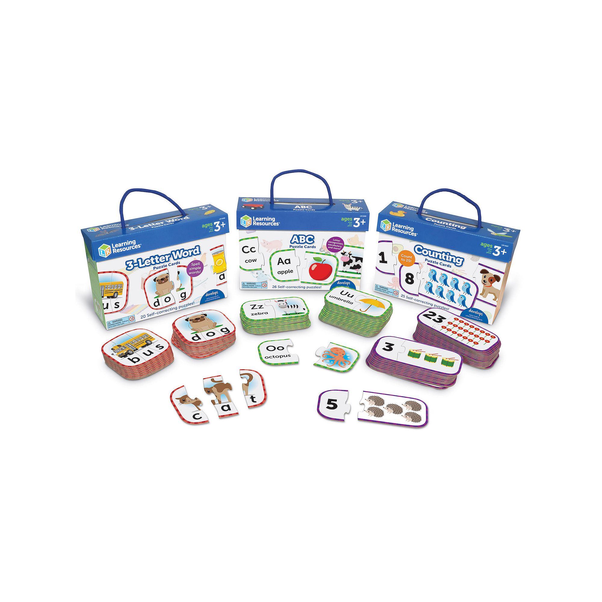 Learning Resources Puzzle Cards PreK Bundle, Multi
