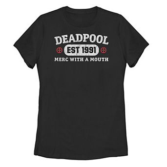 Juniors' Marvel Deadpool 30th Merc With A Mouth Est 1991 Tee