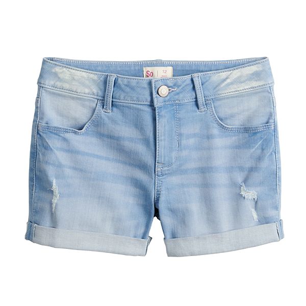 Girls 4-18 & Plus Size SO® Light Wash Denim Shorts