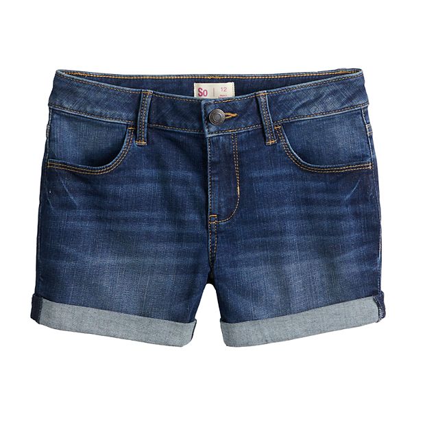 Dark wash denim deals shorts womens