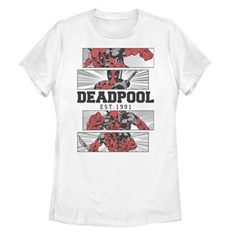 Juniors' Marvel Deadpool 30th Est. 1991 Panels Tee