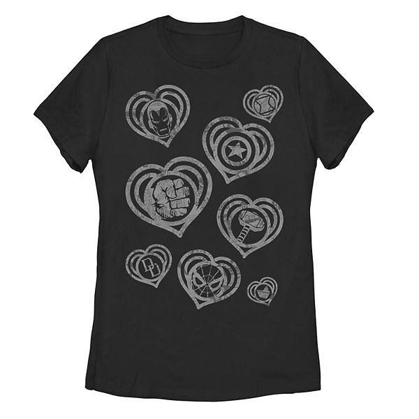 Juniors' Marvel Hearty Valentines Day Tee