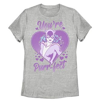 Juniors' DC Comics Valentine's Day Catwoman You're Purr-fect Graphic Tee
