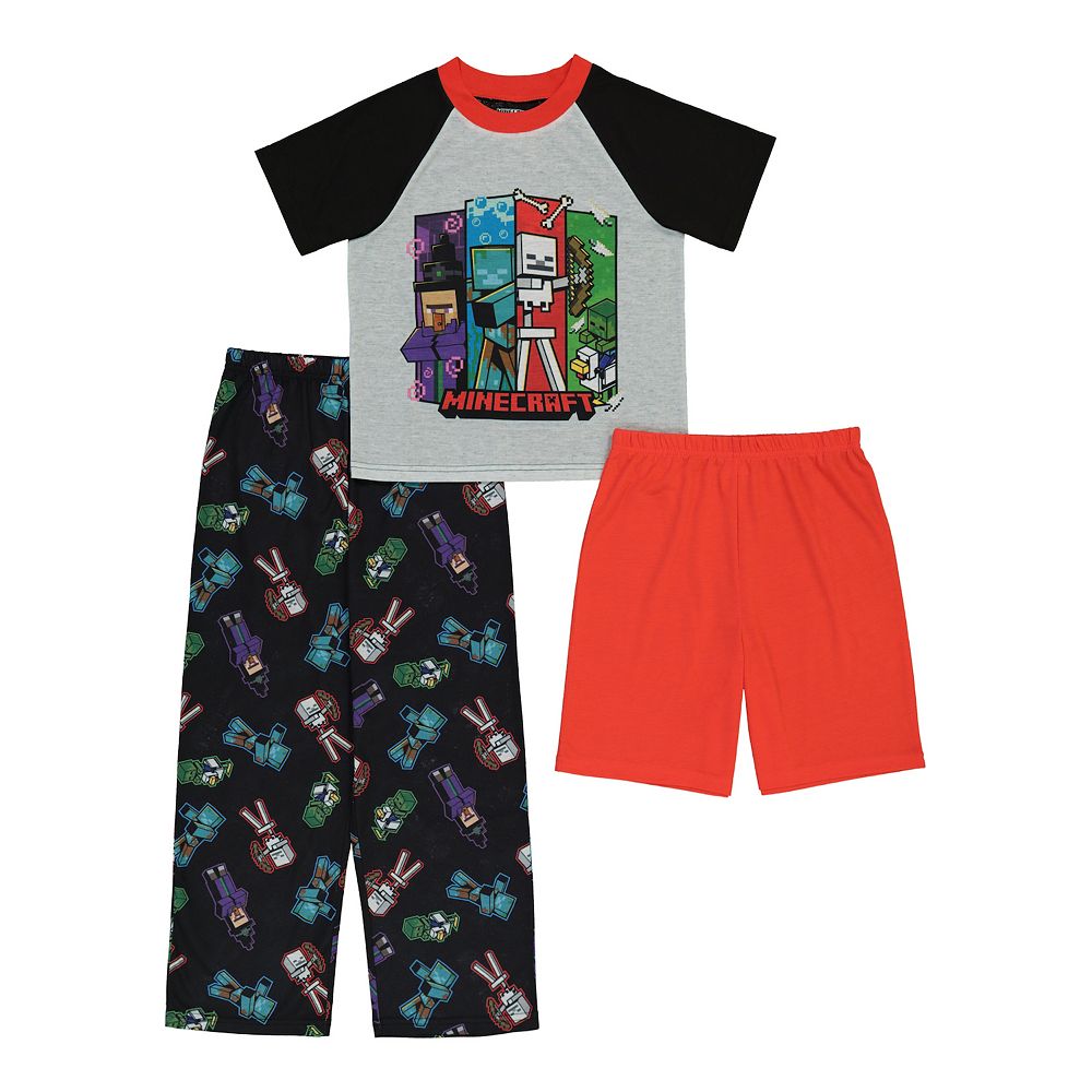 Boys 6-12 Minecraft Mob Problems 3-Piece Pajama Set