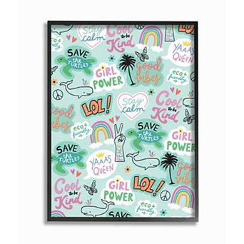 Stupell Home Decor Modern Day Tween Phrases Framed Wall Art