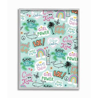 Stupell Home Decor Modern Day Tween Phrases Collage Pattern Design Wall Art