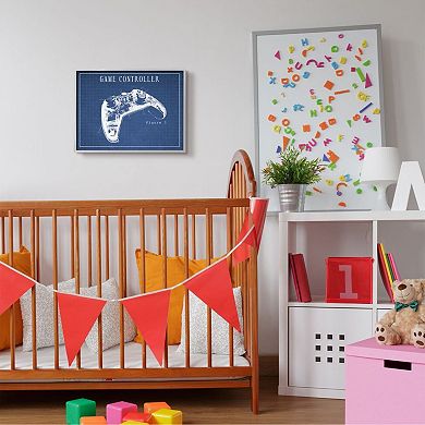 Stupell Home Decor Blueprint of Traditional Video Game Controller Figure One Wall Art