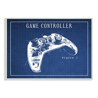 Stupell Home Decor Blueprint of Classic Video Game Controller Figure Two Wall Art