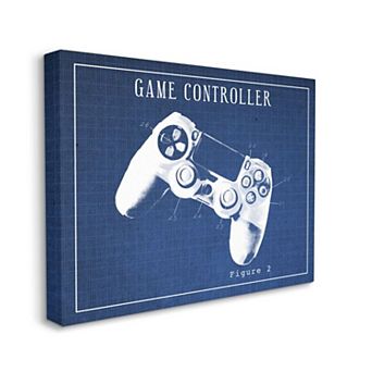 Stupell Home Decor Blueprint of Classic Video Game Controller Figure Two Canvas Wall Art
